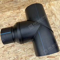 Тройник сварной ПНД ПЭ100 переходной 355х160 мм SDR 11