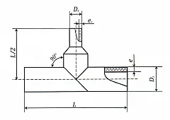Тройник сварной ПНД ПЭ100 переходной 355х160 мм SDR 11